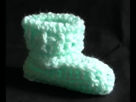 How to Crochet a Baby Bootie Part 2 of 2 - Cats One Piece Wonder Baby Booties