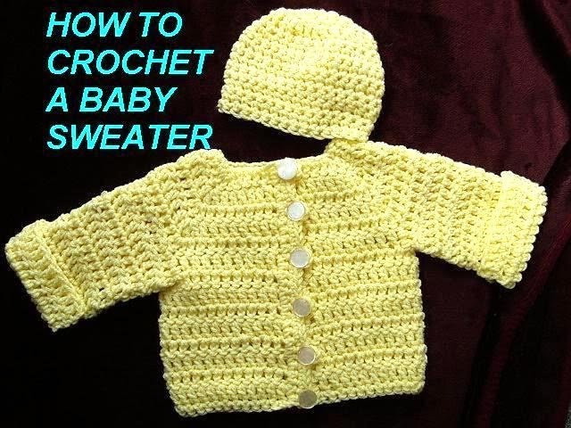 How to crochet a BABY CARDIGAN SWEATER JACKET, Part 1