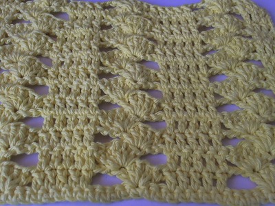 How to crochet a dishcloth - Drunk clusters design. Tambien en espanol
