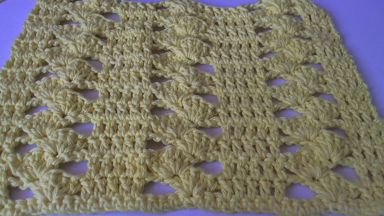How to crochet a dishcloth - Drunk clusters design. Tambien en espanol