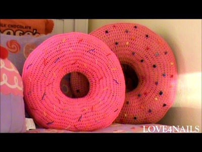 How To Crochet A Yummy Large Donut Pillow ~ Tutorial