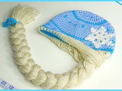 How to Crochet Elsa Anna Disney Frozen  Princess Braided Winter Hat