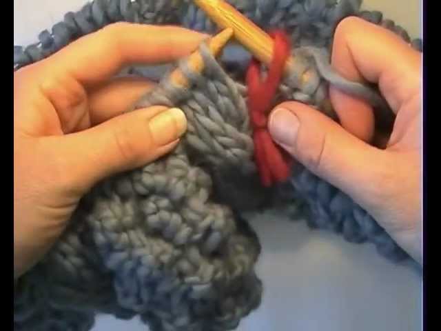 HOW TO KNIT A CHUNKY ARAN COWL -  Raspberry & aran stitch combination worked in the round.