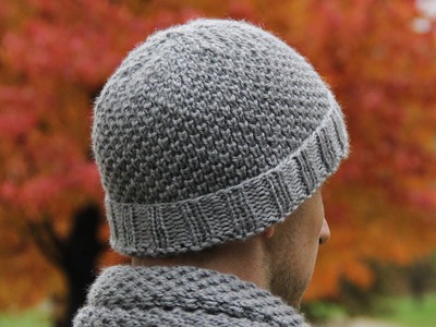 How to knit men's hat - video tutorial with detailed instructions.