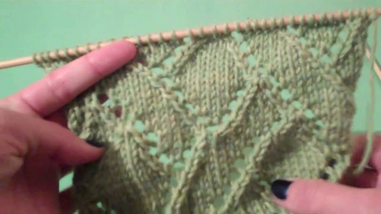 How to Knit the Diagonal Eyelet Mosaic Pattern from Vogue Knitting's Stitch a Day Calendar