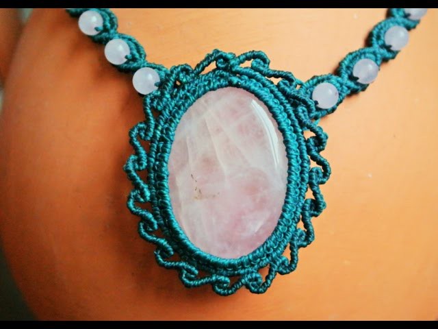 How to Make a Macrame Necklace with a Gemstone - Craft Tutorial [DIY]