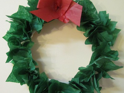 How to make a Wreath Paper Plate & Tissue Paper DIY Holiday Wreath Craft #12