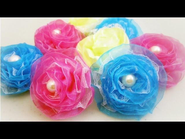 How to make organza ribbon roses - EP