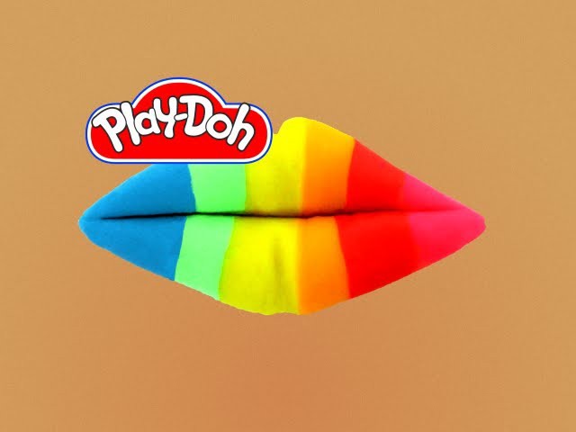 How to make Play Doh Rainbow Lip Art Play-Doh Craft N Toys