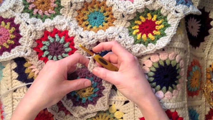 Indie Lovely hexie join as you go crochet pattern and tutorial