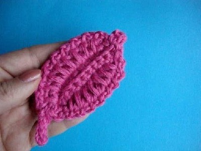 Как вязать листик крючком  Урок297- How to crochet leaf
