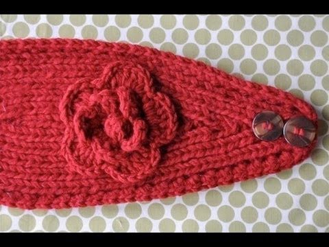 Knitted Headband-Flower part 1
