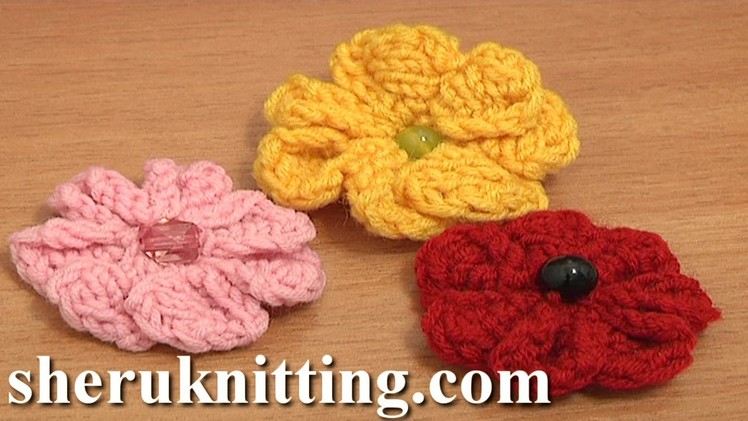 Knitting 7-Petal Flower Tutorial 3 Easy Knitting Patterns