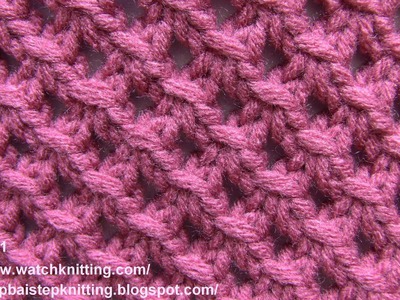 Lace Knitting Patterns- Free Knitting Tutorials - Watch Knitting- pattern 21 - Lattice grid