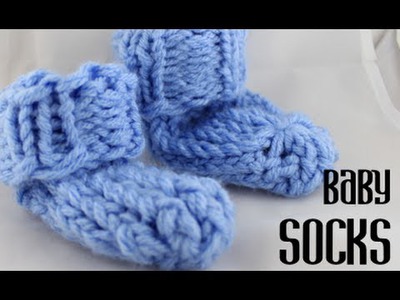 Loom Knitting Baby Socks (super easy!)