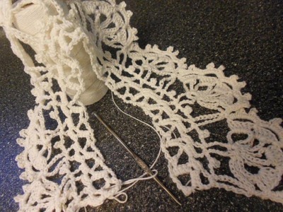 Orilla # 11 Crochet y lazos con abanicos