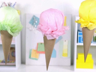 Party Decorations Ideas -- Easy Ice-Cream Craft