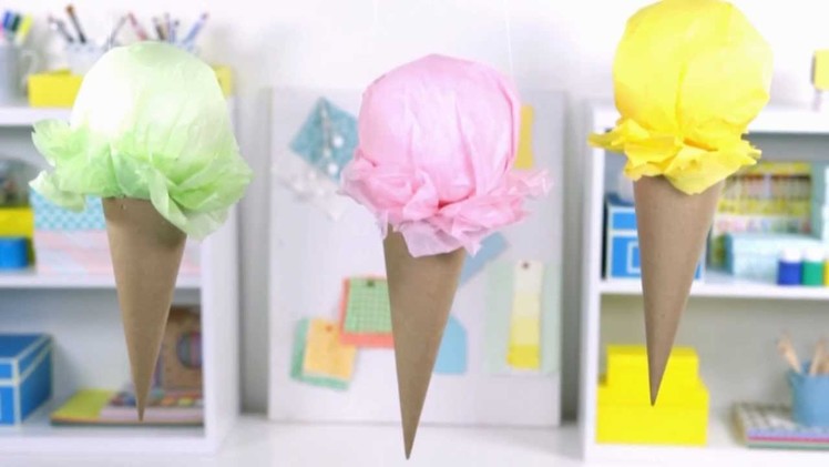 Party Decorations Ideas -- Easy Ice-Cream Craft