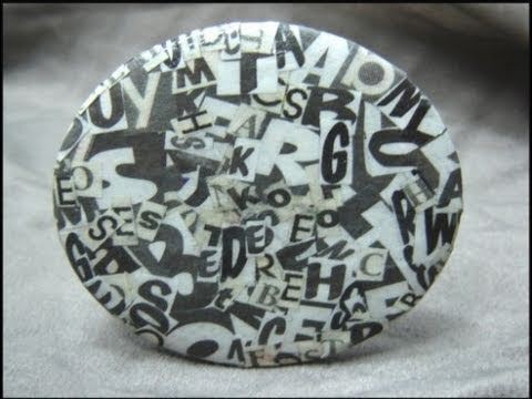 ► Recycled Cardboard Pendant - Craft Tutorial 7 ( Ransom Letter Necklace )