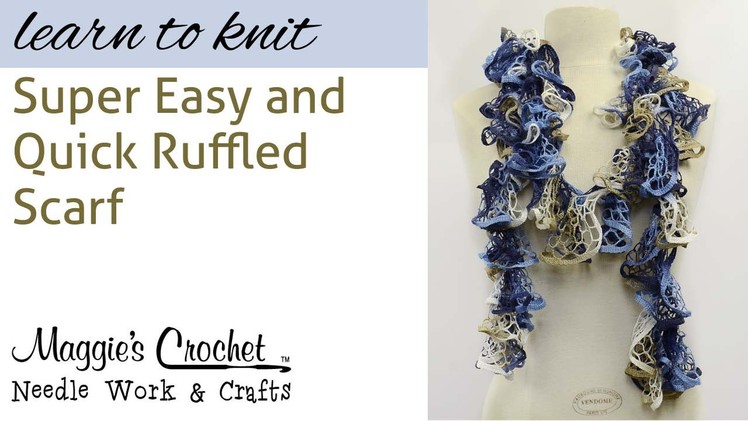 Ruffled Scarf Knitting - Right Hand - Knit Quick SUPER EASY
