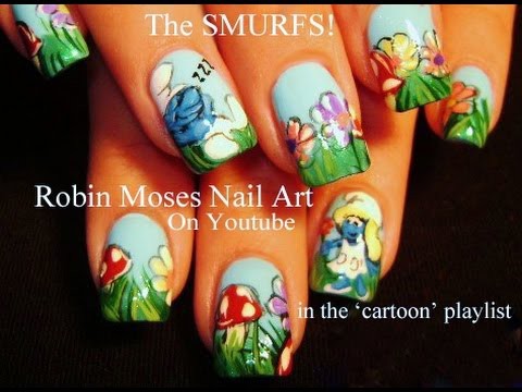 Smurf Nail Art - DIY NAILS Design tutorial