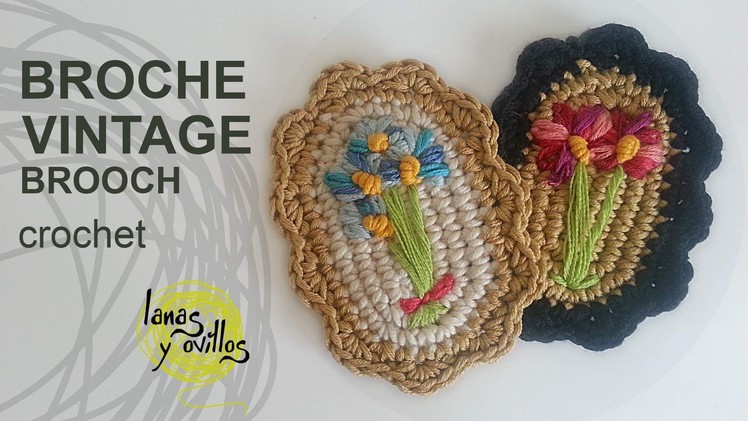 Tutorial Broche Vintage Crochet o Ganchillo Brooch (English Subtitles)