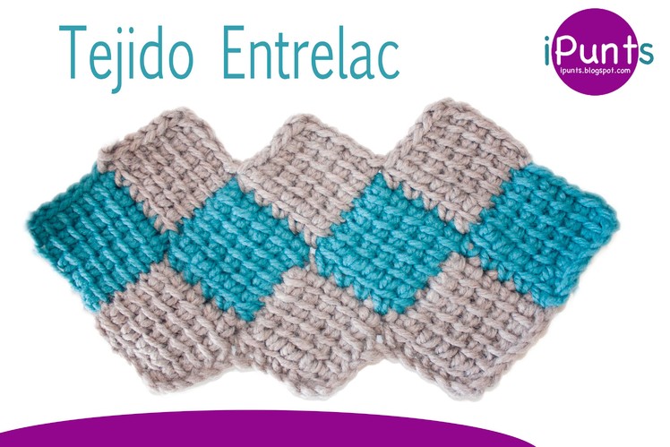 Tutorial tejido Entrelac (rombos) a crochet paso a  paso