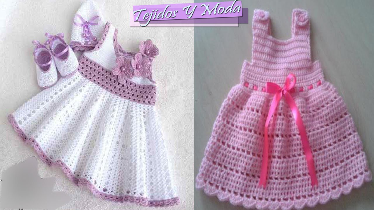 Vestidos Para Bebe Niña Con Patrones - Tejidos a Crochet
