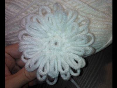Вязаный цветок Крючком толстой пряжей Crochet flower Thick yarn