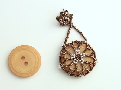 BeadsFriends: So many words and, at last, a new earring made using charlotte beads and a button