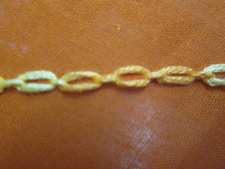 Cable chain stitch - hand embroidery stitches - Tamil