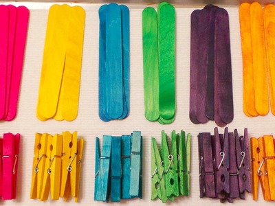Colored Clothespins and Craft Sticks