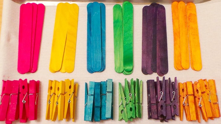 Colored Clothespins and Craft Sticks