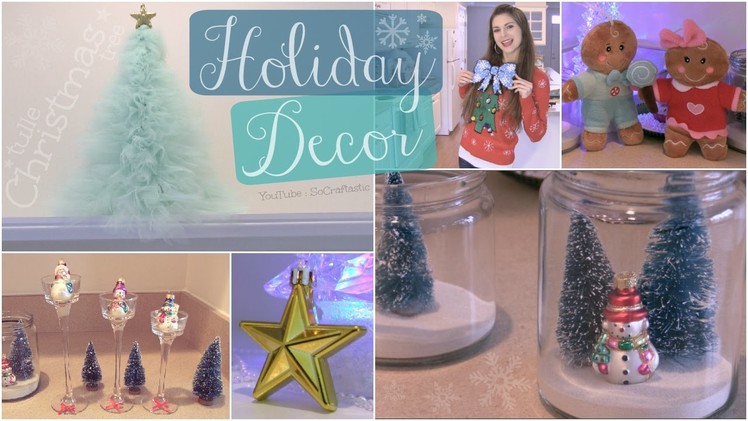 DIY Holiday Room Decorations. Winter Home Decor - Tulle Christmas Tree & More!