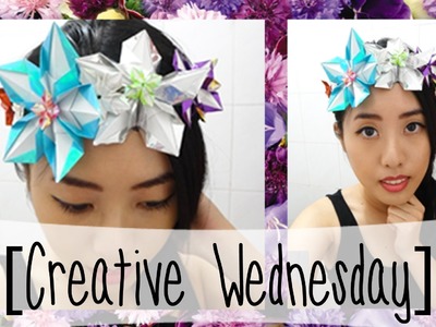 DIY ORIGAMI FLORAL CROWN! [CREATIVE WEDNESDAY] ep 10