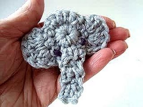 ELEPHANT APPLIQUE, crochet pattern, video tutorial free pattern