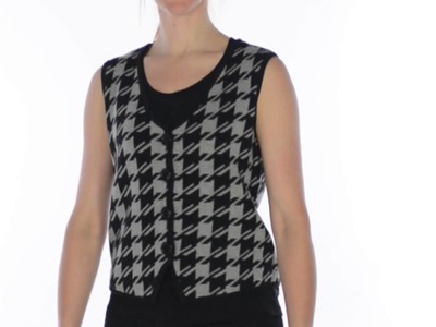 Houndstooth Knit Sweater Vest (For Women)