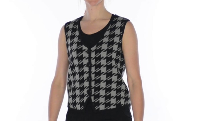 Houndstooth Knit Sweater Vest (For Women)