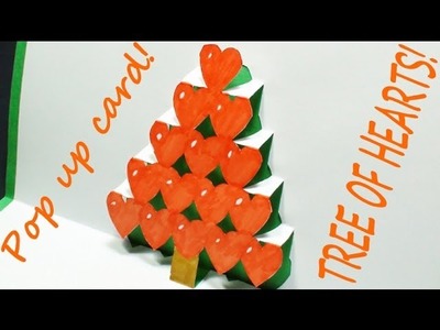 How to make a Tree of Hearts Pop Up Card (Kirigami 3D) Valentines Day Greetings - TCGames [HD]!