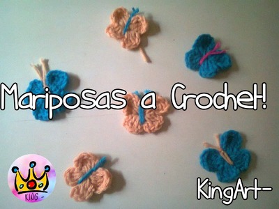 Mariposas tejidas al Crochet - Tutorial - (ENGLISH PATTERN) KingOfCrochet