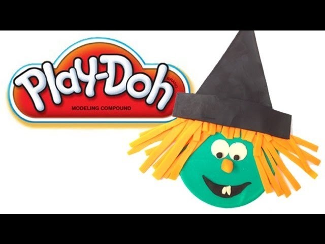 PLAY DOH Halloween Witchs Toy Review How To Make Halloween Witch Face DIY