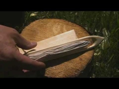 Ray Mears - How to carve a needle and gauge for net making, Northern WIlderness