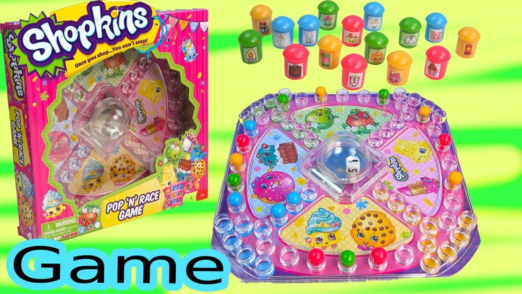 Shopkins Season 1 & 2 Pop N Race Family Fun Game Custom DIY Players Simple Craft Toy Unboxing
