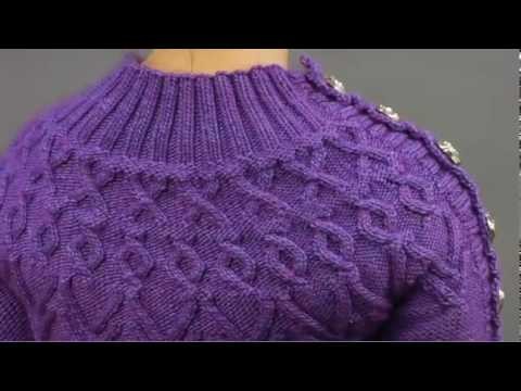 #21 Cabled Yoke Pullover, Vogue Knitting Holiday 2009