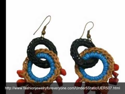 Boho Tribal Hand Knitted Earrings