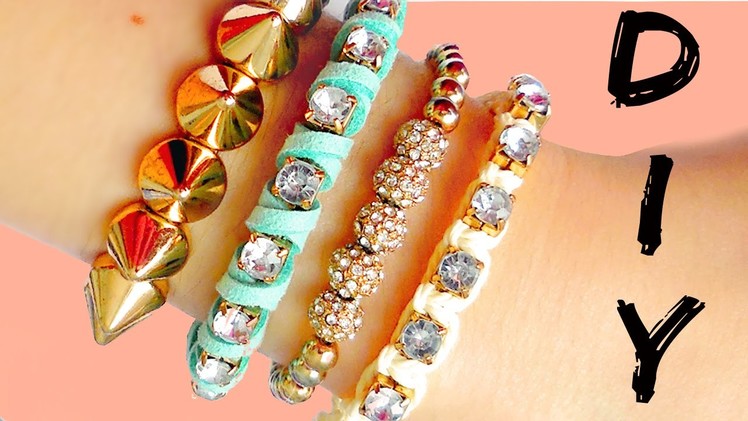 DIY friendship bracelets! EASY Rhinestone bracelets ideas!