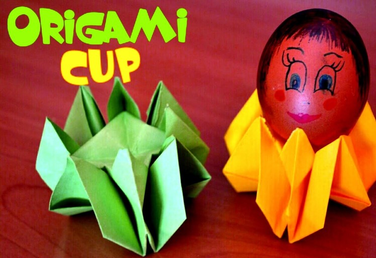 DIY Simple Paper egg cup - Origami Easter - Tutorial