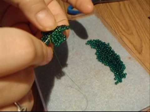 Instructions Part 3 Beaded Four Leaf Clover beading instructions, brick stich and box stitch