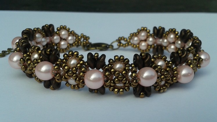 Perfect Imperfections Bracelet 2 (superduo edition) Beading Tutorial by HoneyBeads1
