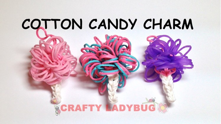 Rainbow Loom COTTON CANDY EASY Charm Tutorial by Crafty Ladybug. Wonder Loom, DIY LOOM